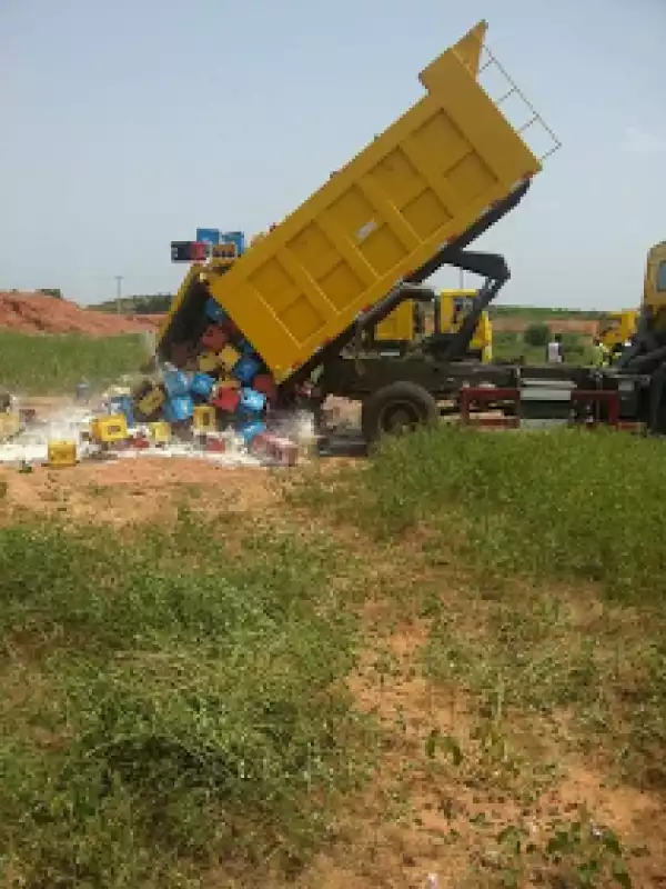 Photos: Kano Sharia police destroy thousands of bottles of beer
